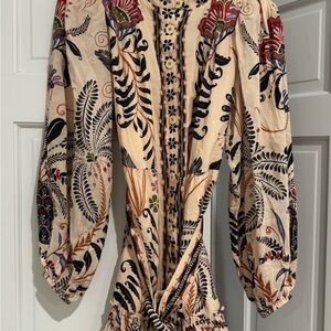 FARM Rio Classic Nature Sand Multicolor Floral Mini Dress sz. small